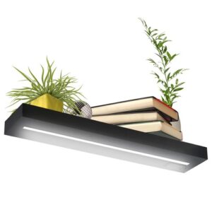 Floating Shelf with Lights Black Wall Mounted LED Display Bedroom Living Room(Modern Style shelfs)